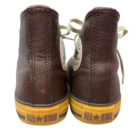 Converse All-Star HI Chuck Taylor Brown Gum Leather Youth Kids Shoes sz 2 - Picture 7 of 10